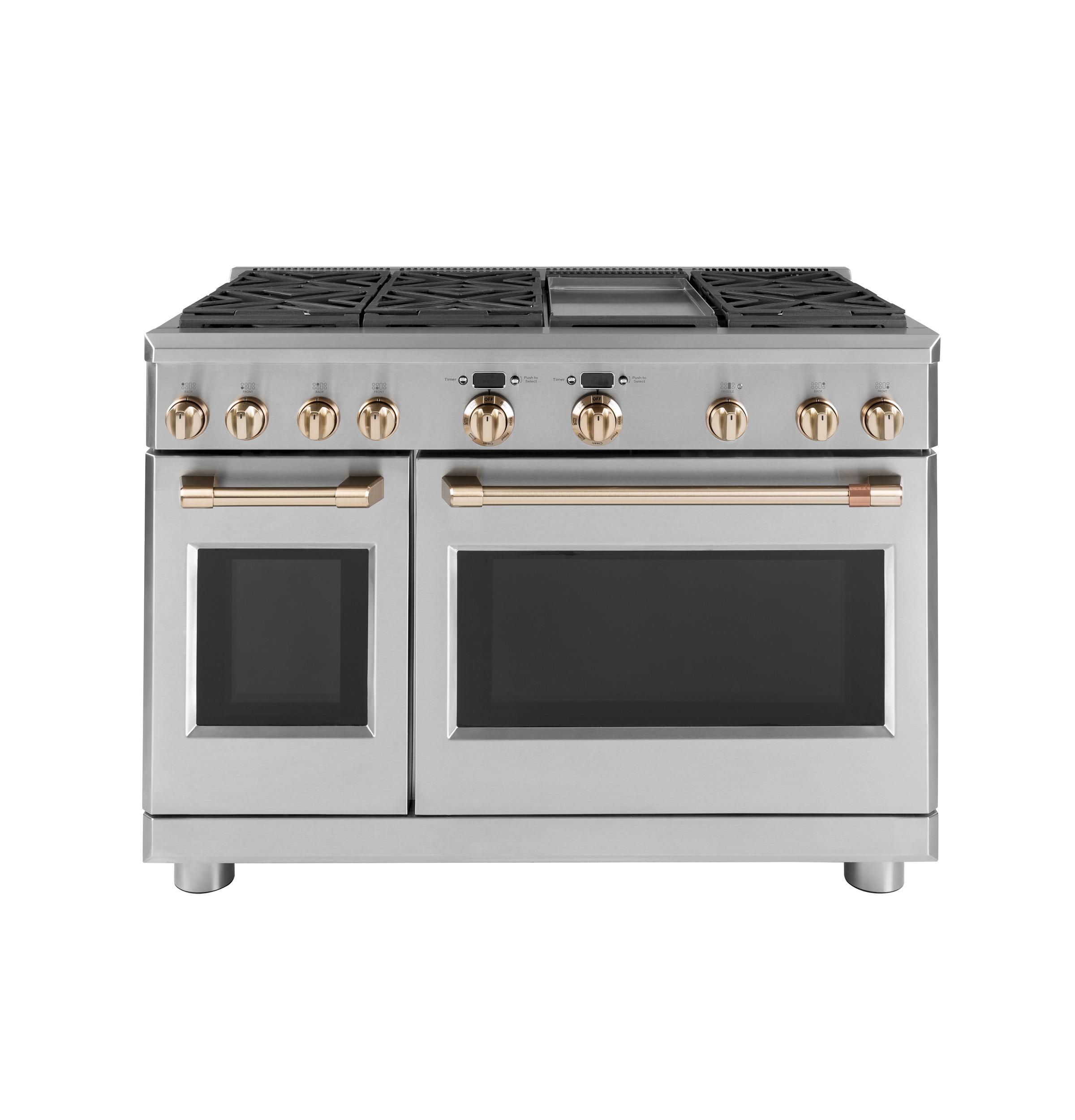 CAFÉ™ 48” Brushed Bronze Handle & Knob Set for Pro Range and Rangetop view 2
