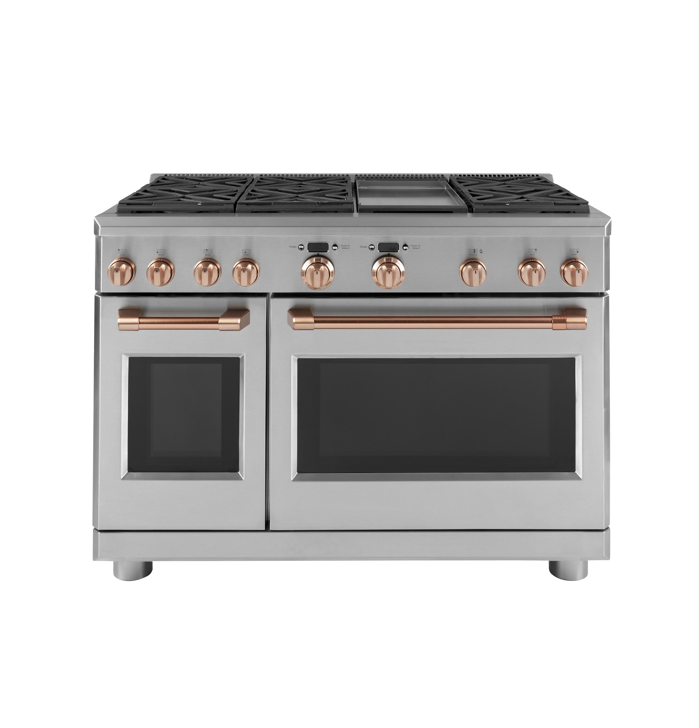 CAFÉ™ 48” Brushed Copper Handle & Knob Set for Pro Range and Rangetop view 2