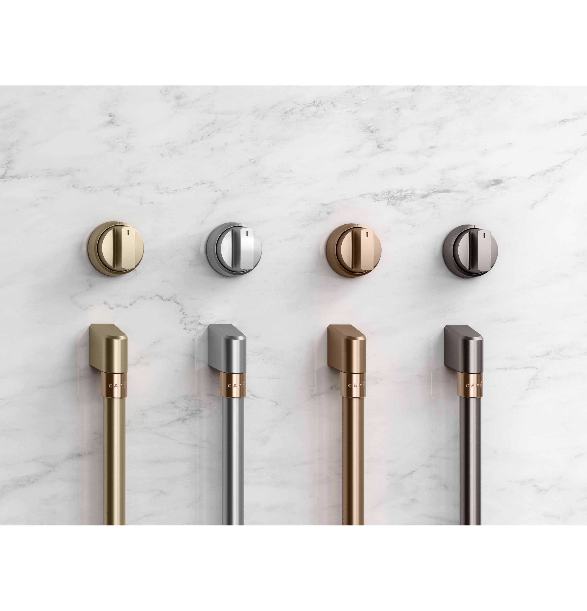 CAFÉ™ 48” Brushed Copper Handle & Knob Set for Pro Range and Rangetop view 3