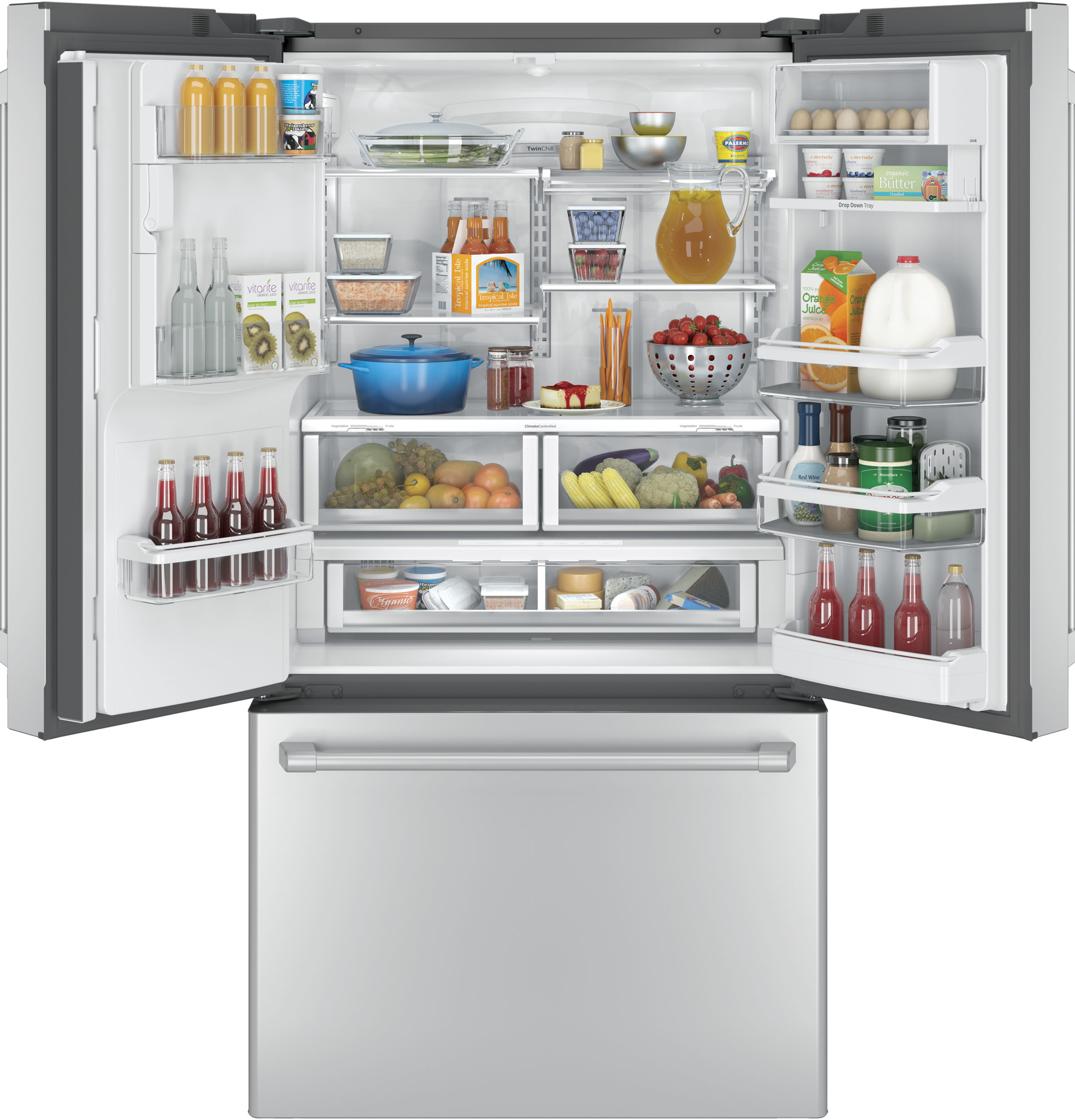 Café Series 22.2 Cu. Ft. Counter-depth French-door Refrigerator With Hot Water Dispenser CYE22TSHSS