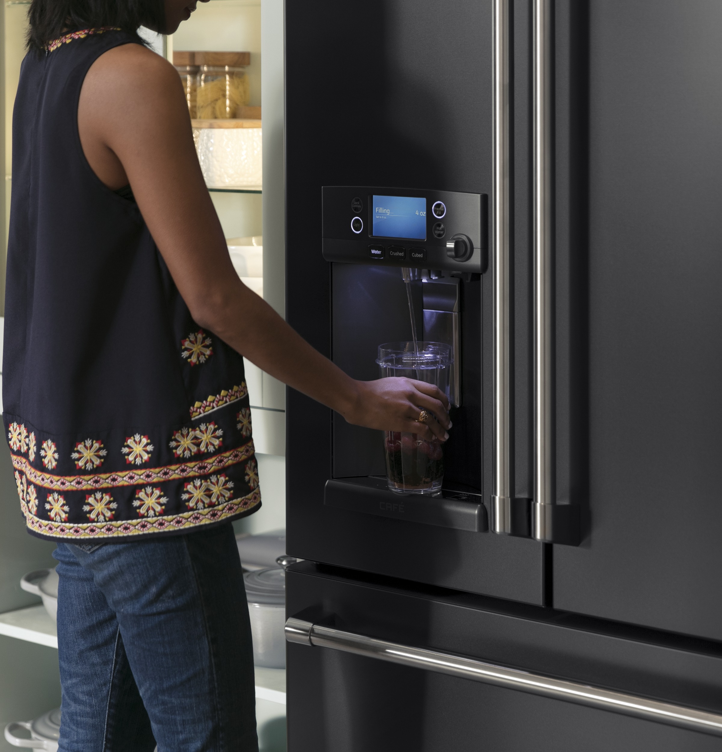 Café Series 22.2 Cu. Ft. Counter-depth French-door Refrigerator With Keurig K-cup Brewing System CYE22UELDS