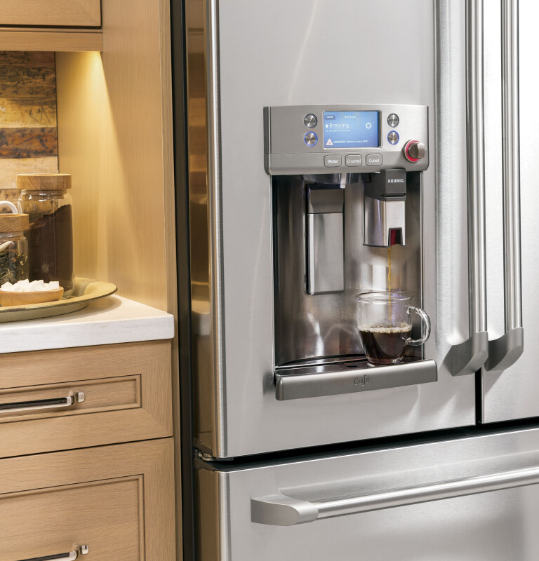 Café Series 22.2 Cu. Ft. Counter-depth French-door Refrigerator With Keurig K-cup Brewing System CYE22USHSS