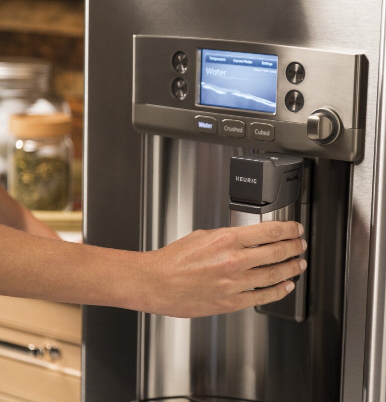 Café Series 22.2 Cu. Ft. Counter-depth French-door Refrigerator With Keurig K-cup Brewing System CYE22USHSS