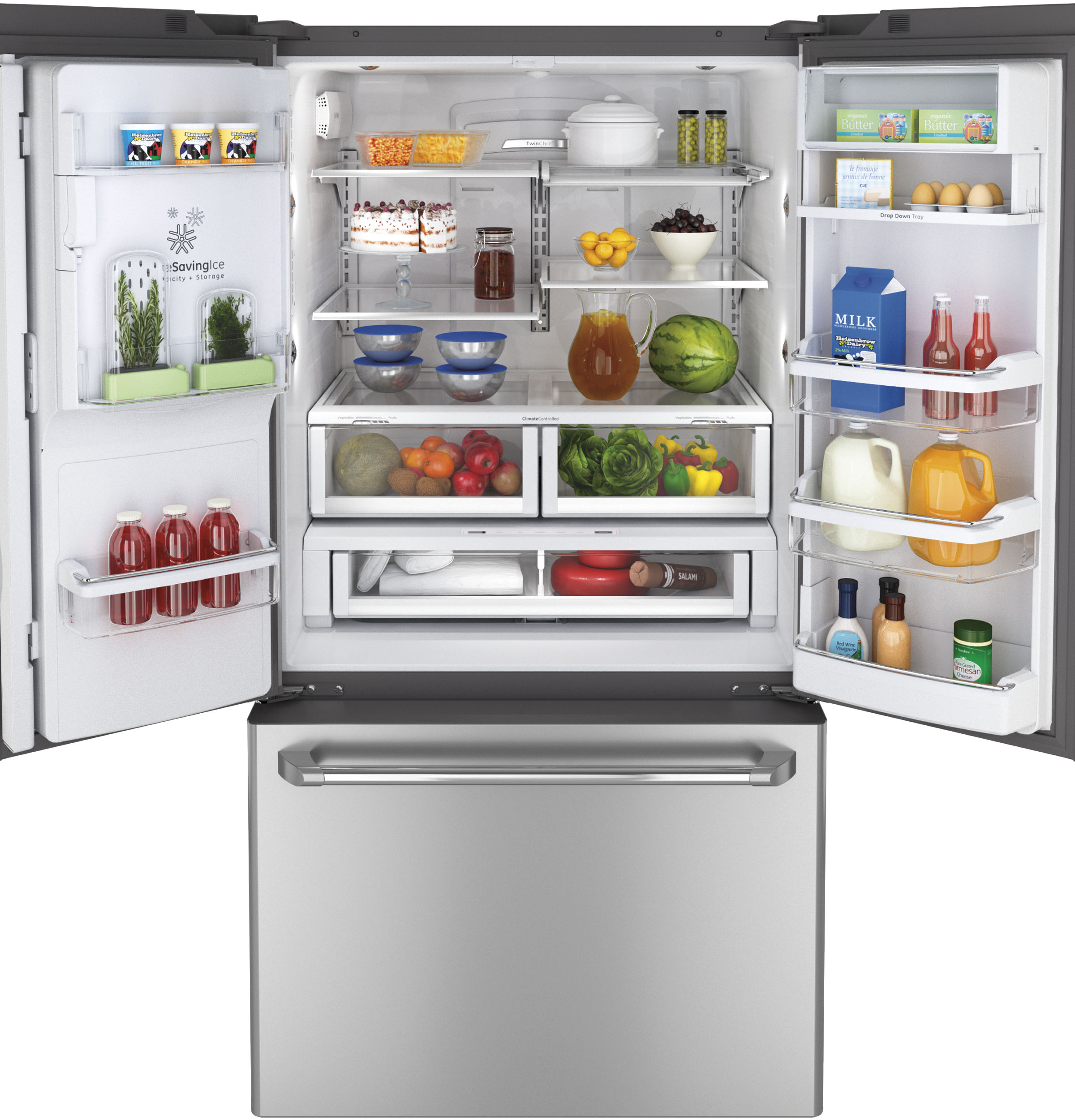 Café Series 23.1 Cu. Ft. Counter-depth French-door Refrigerator CYE23TSDSS
