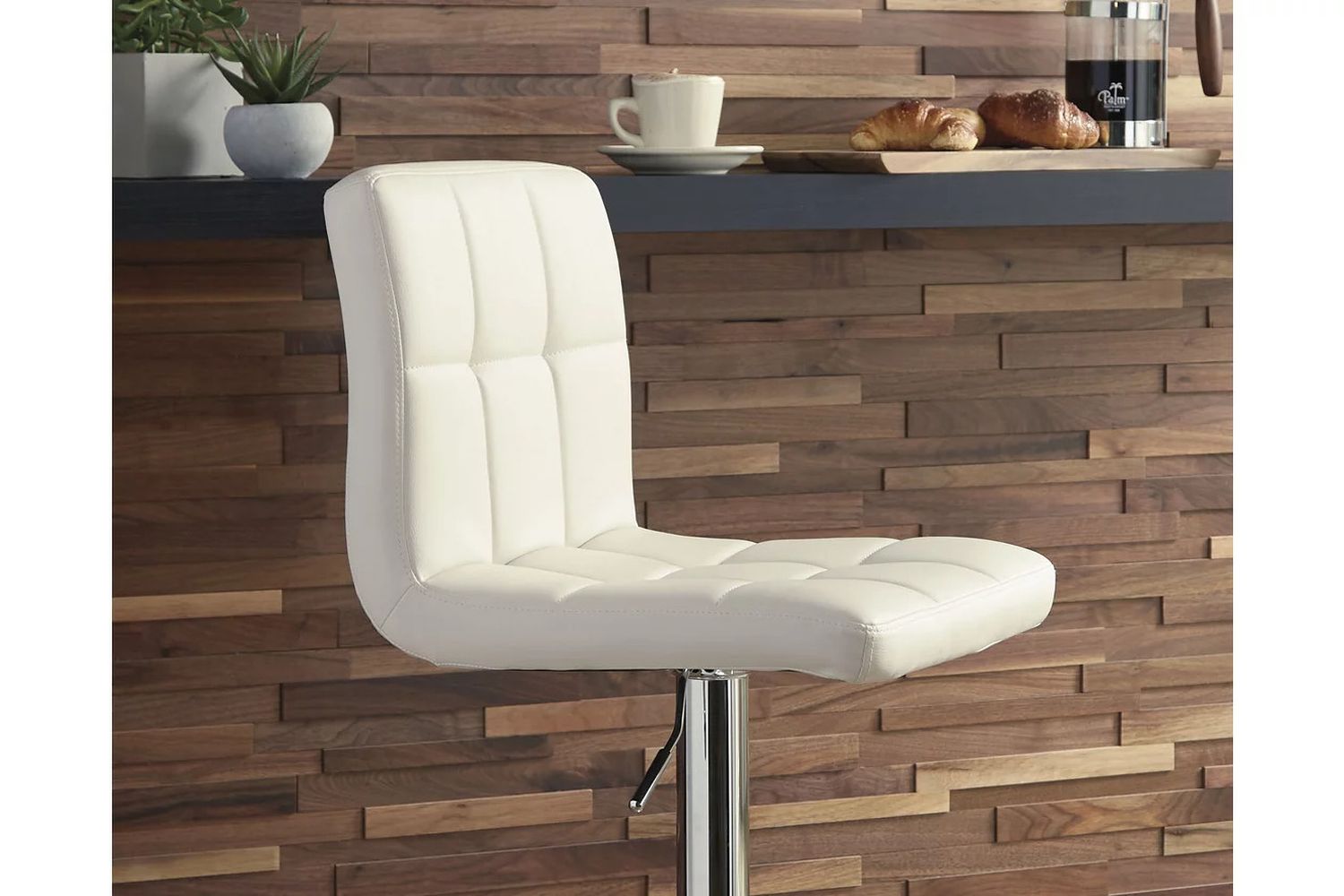 Bone Tall Upholstered Swivel Barstool Set of 2 D120230