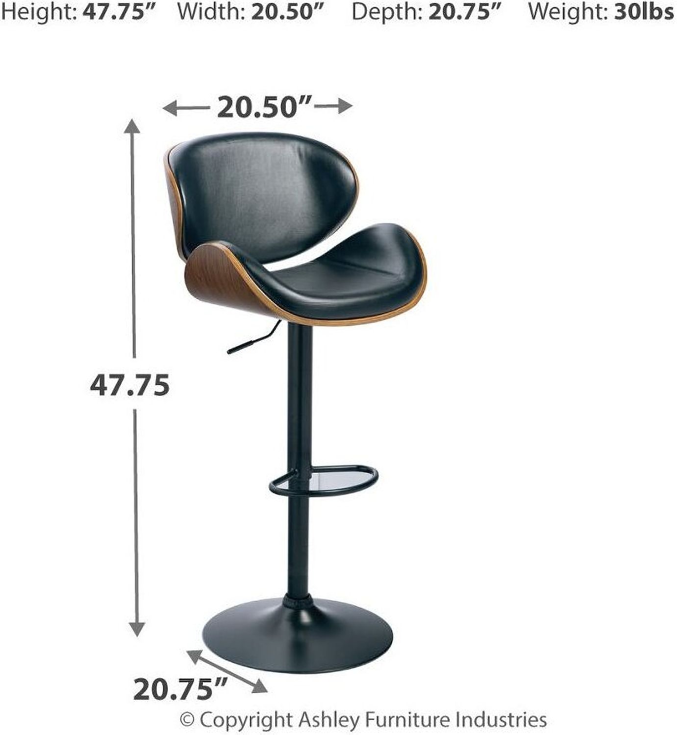 Black Tall Upholstered Swivel Barstool D120530