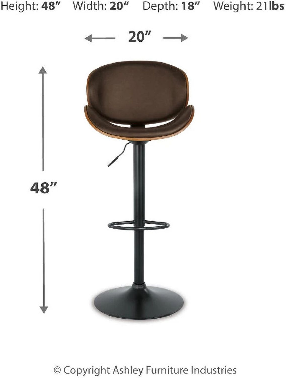 Black Tall Upholstered Swivel Barstool D120530