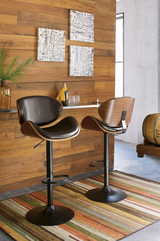 Black Tall Upholstered Swivel Barstool D120530