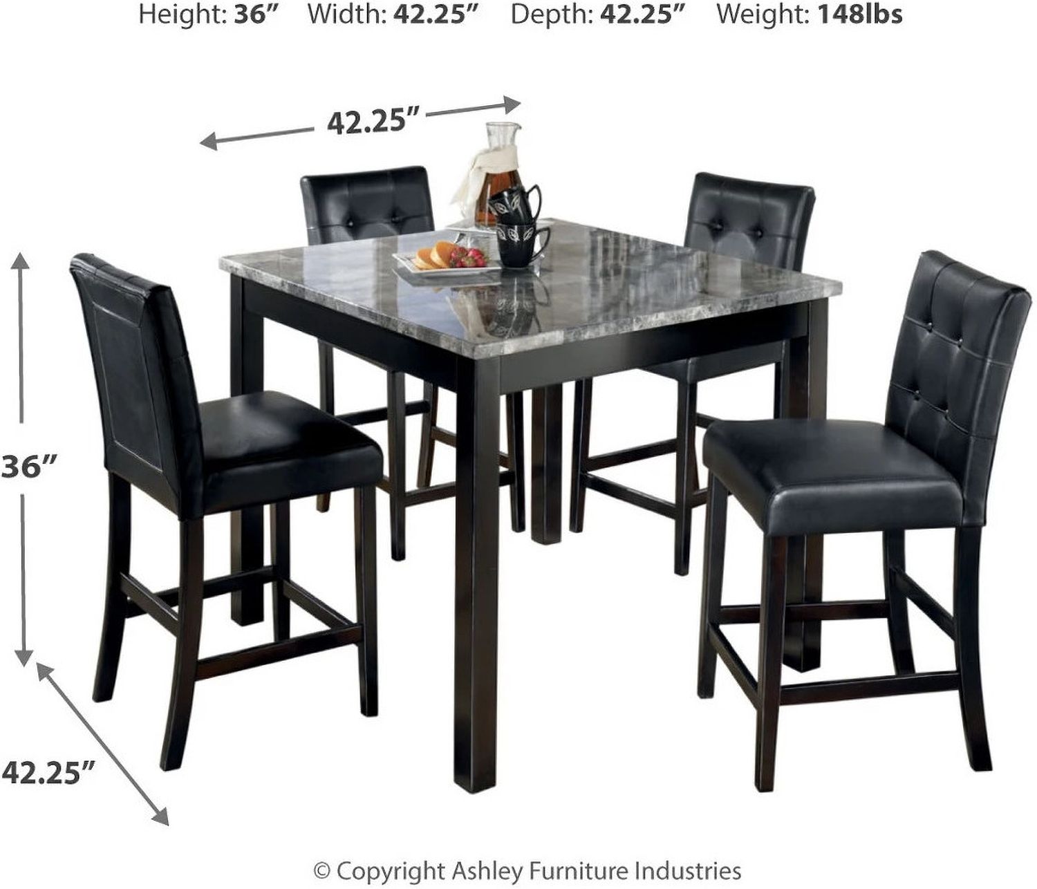 Maysville 5 Piece Square Counter Height Dining Room Set D154223