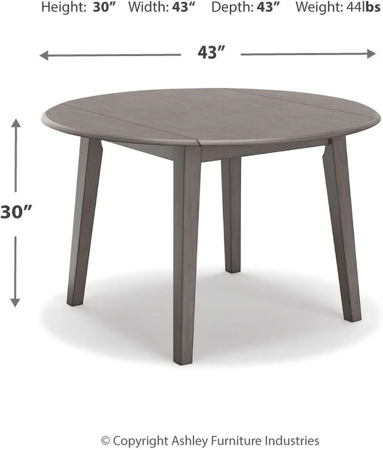 Shullden Gray Round Drop Leaf Table D19415