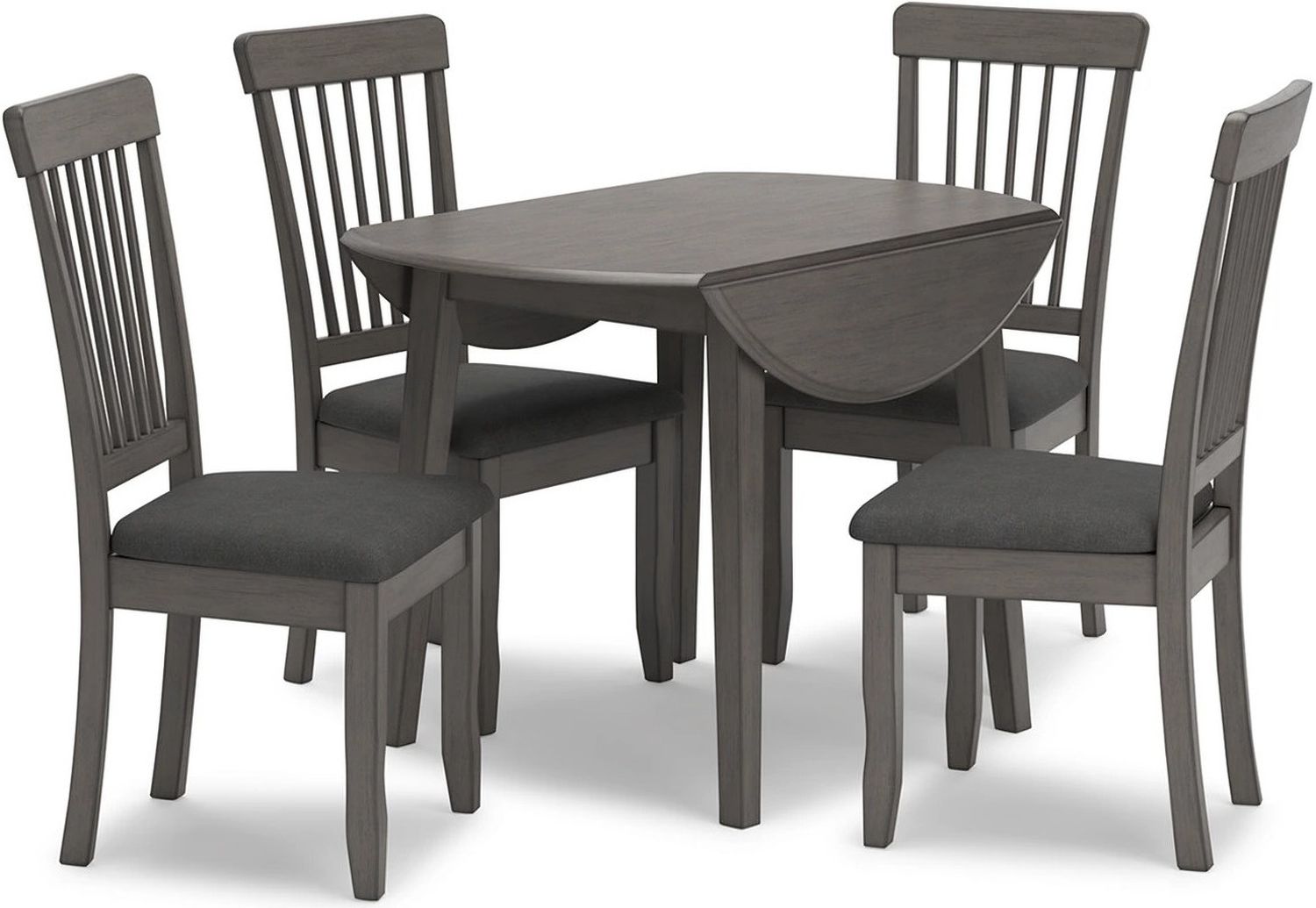 Shullden Gray Round Drop Leaf Table D19415