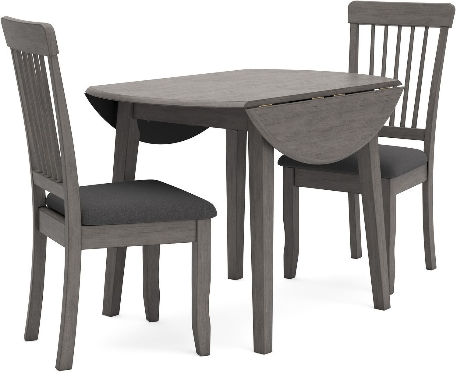 Shullden Gray Round Drop Leaf Table D19415