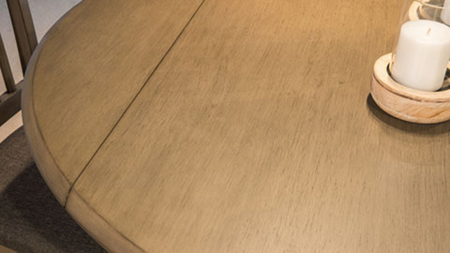 Shullden Gray Round Drop Leaf Table D19415