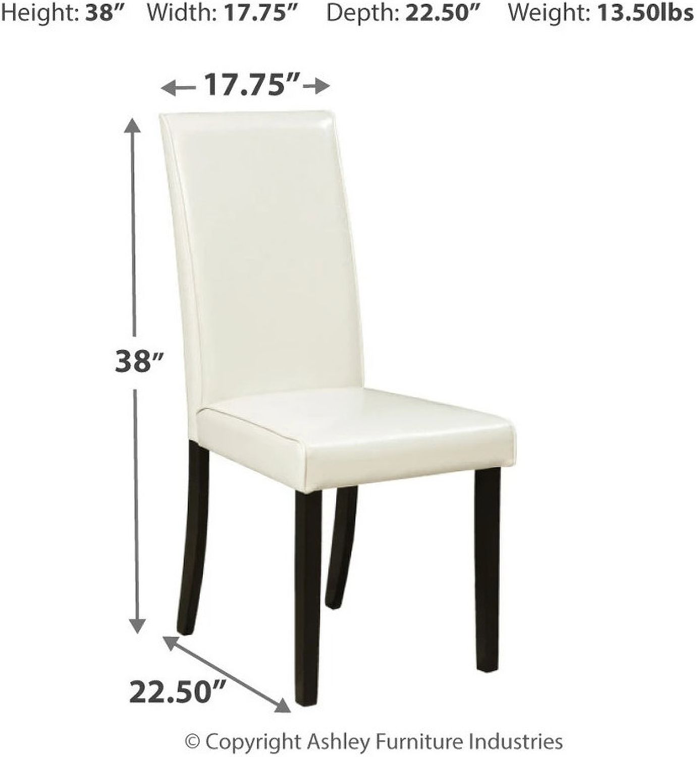 Kimonte Ivory Upholstered Dining Side Chair Set of 2 D25001