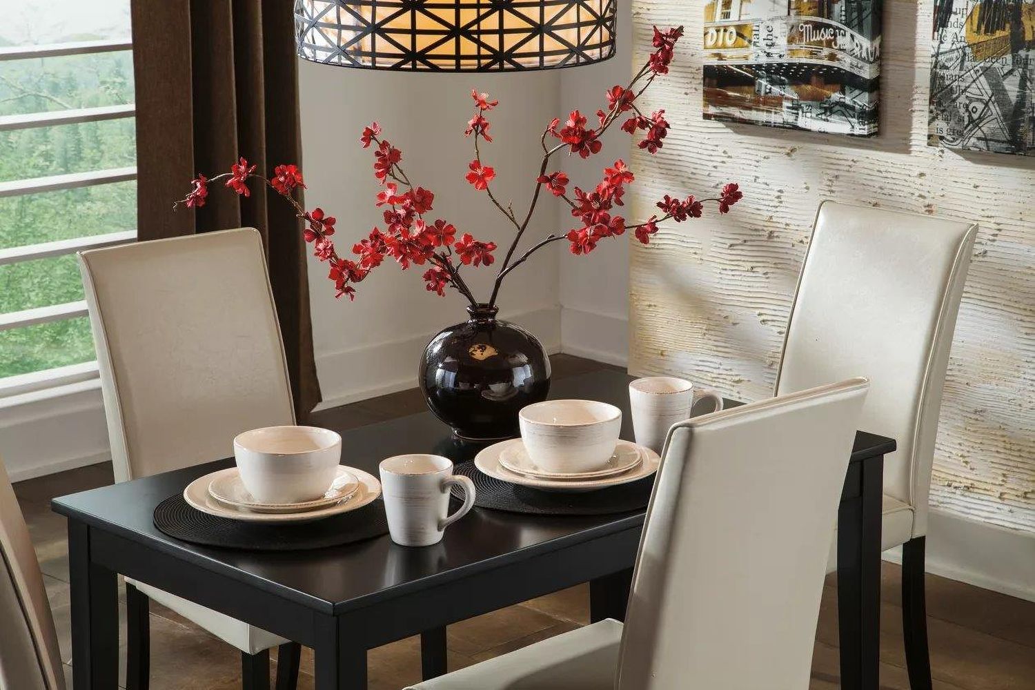 Kimonte Ivory Upholstered Dining Side Chair Set of 2 D25001
