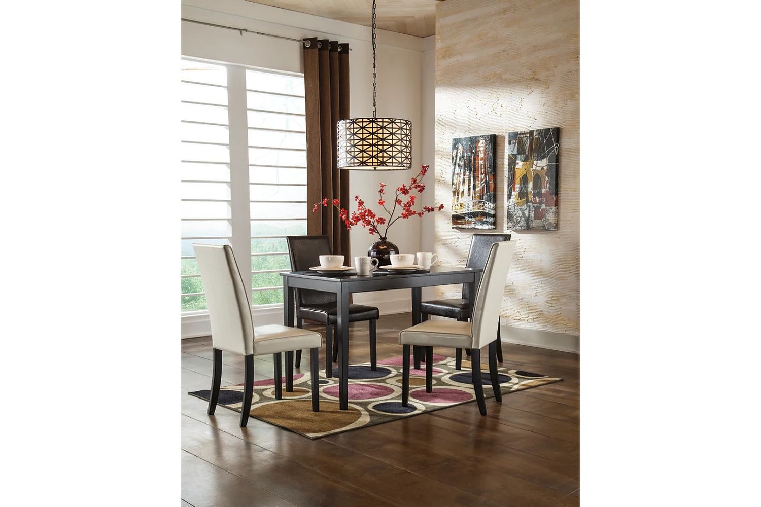 Kimonte Brown Upholstered Dining Side Chair Set of 2 D25002