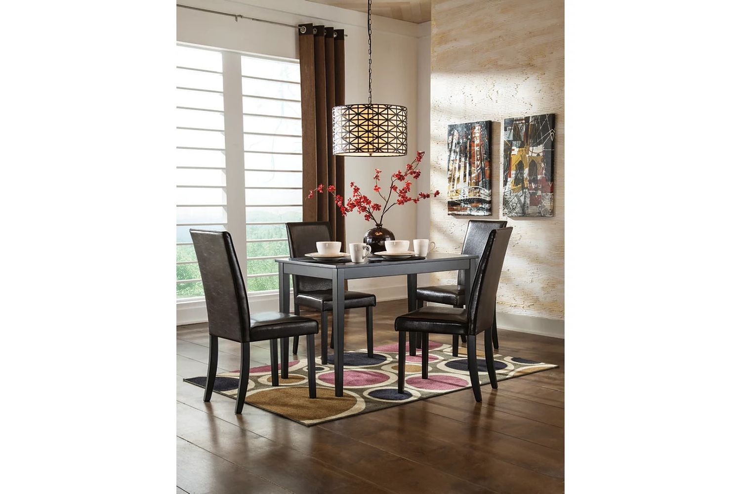 Kimonte Brown Upholstered Dining Side Chair Set of 2 D25002