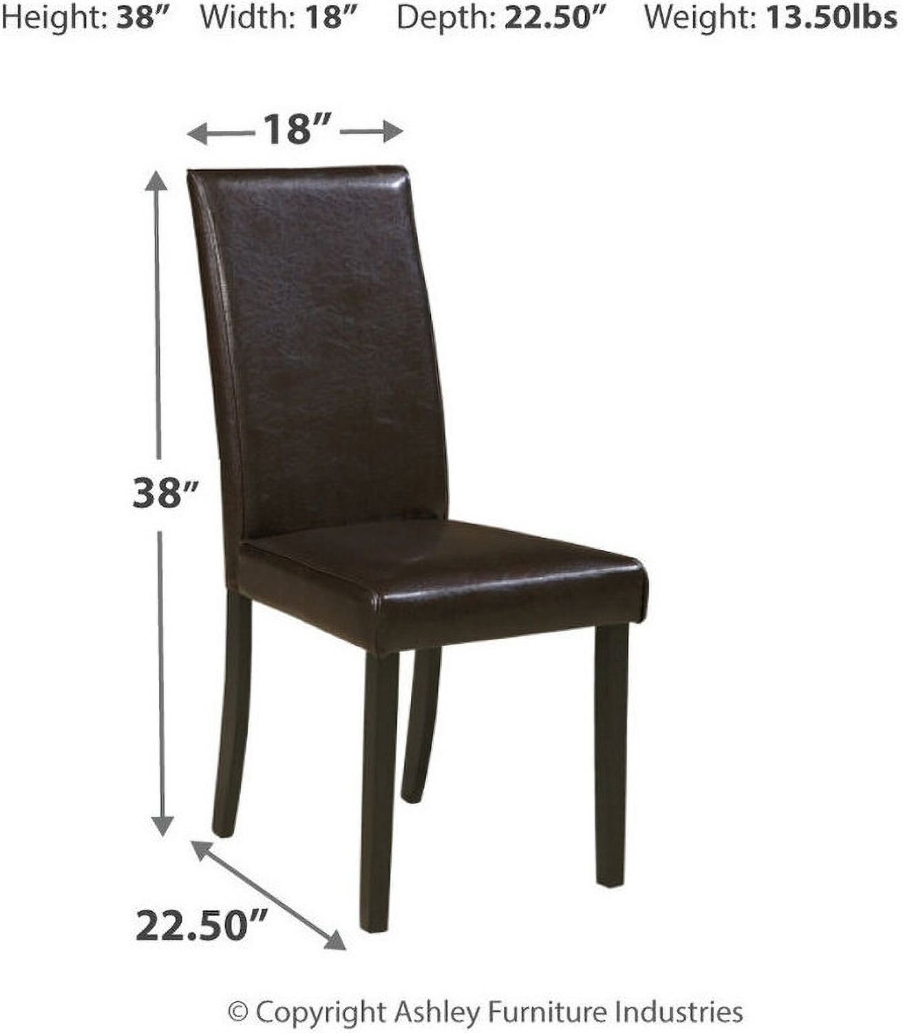 Kimonte Brown Upholstered Dining Side Chair Set of 2 D25002