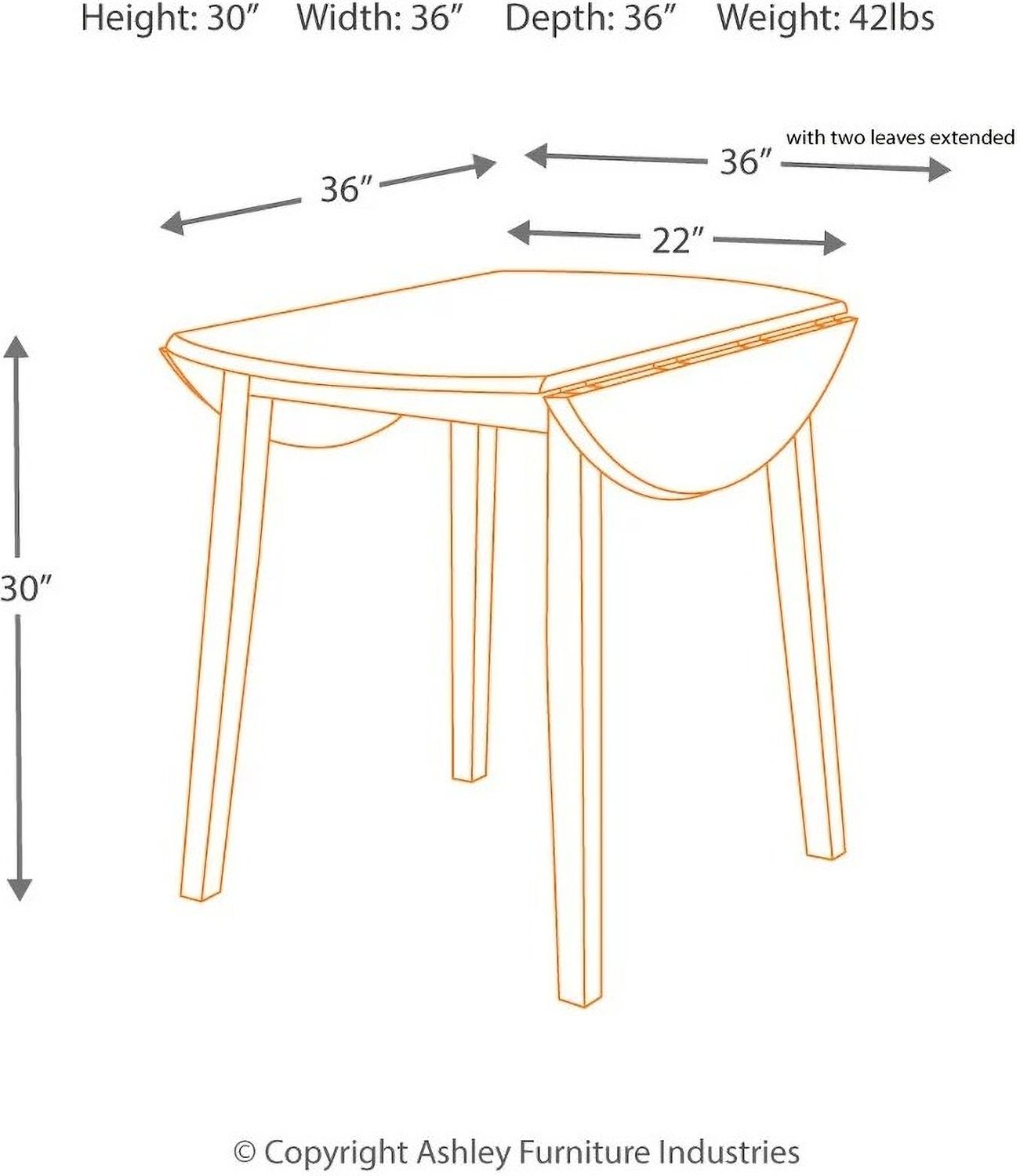 Hammis Round Dining Room Drop Leaf Table D31015