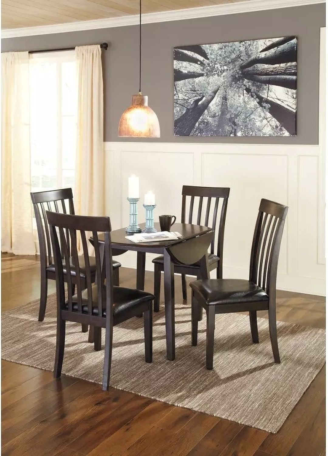 Hammis Round Dining Room Drop Leaf Table D31015
