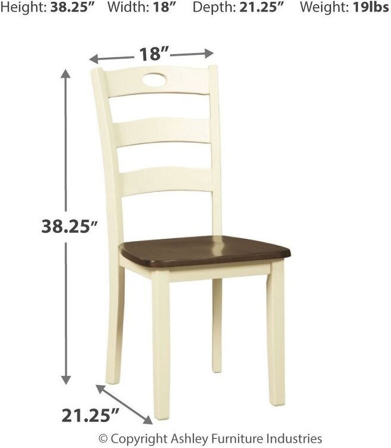 Woodanville White and Brown Side Chair Set of 2 D33501