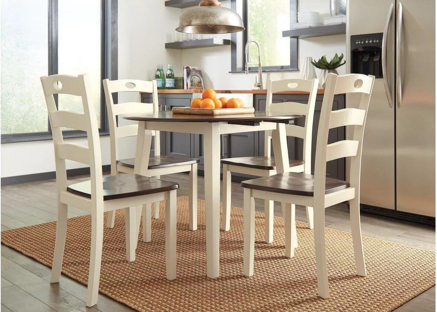 Woodanville White and Brown Side Chair Set of 2 D33501