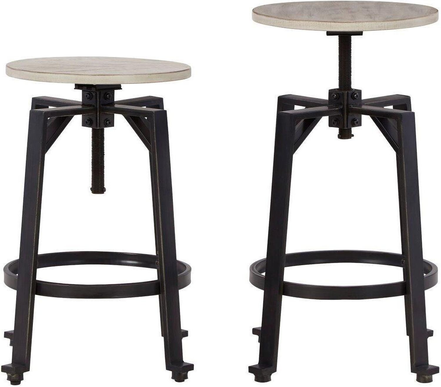 Karisslyn Whitewash And Black Swivel Counter Height Stool Set Of 2 D336024