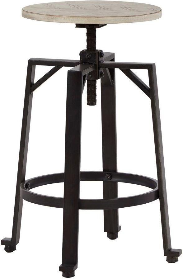 Karisslyn Whitewash And Black Swivel Counter Height Stool Set Of 2 D336024