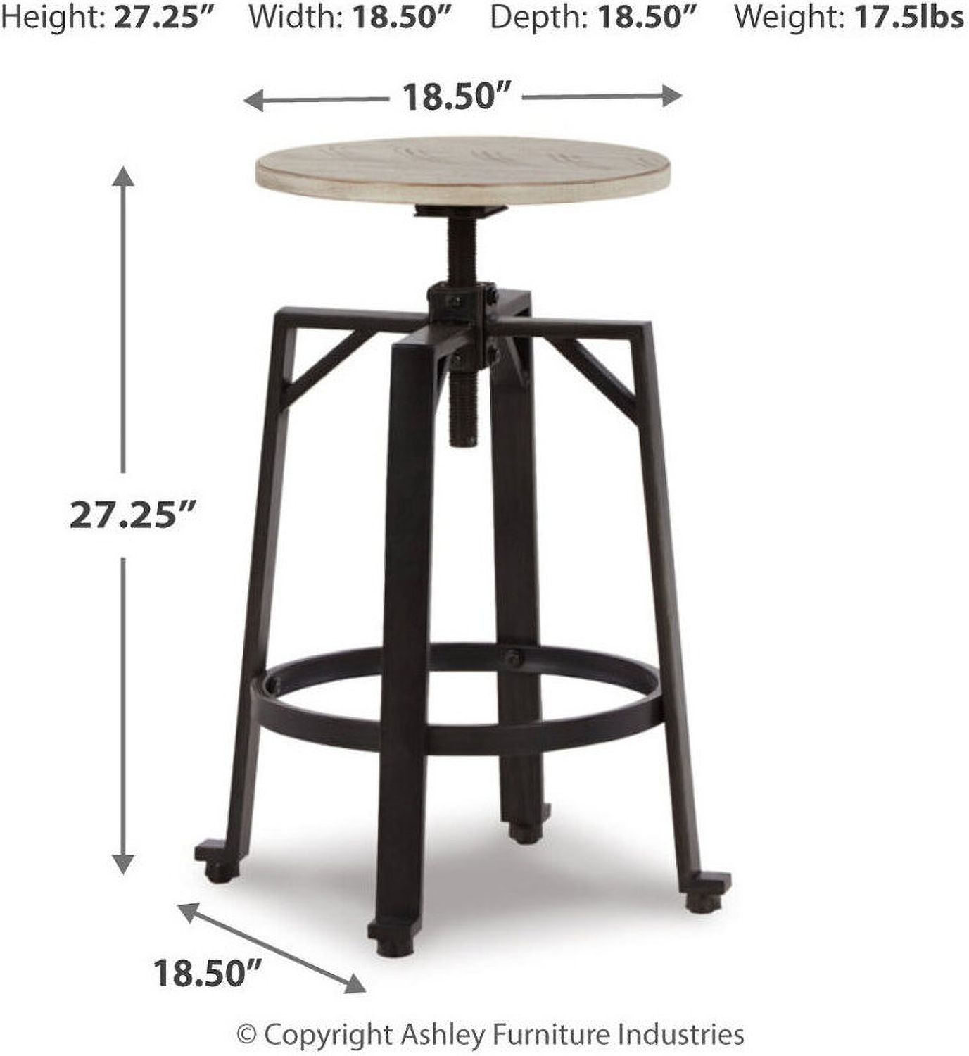 Karisslyn Whitewash And Black Swivel Counter Height Stool Set Of 2 D336024