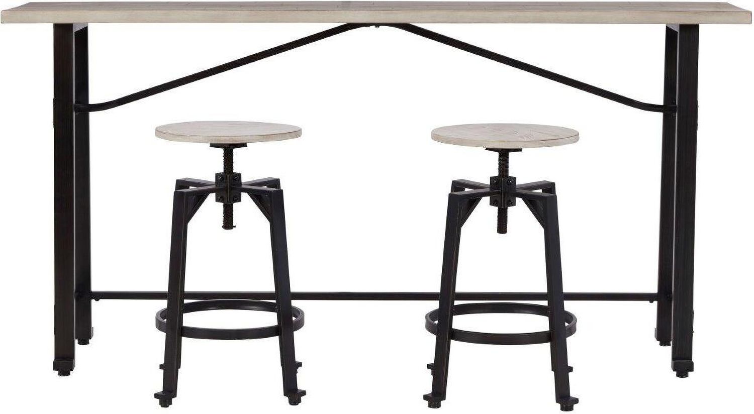 Karisslyn Whitewash And Black Swivel Counter Height Stool Set Of 2 D336024