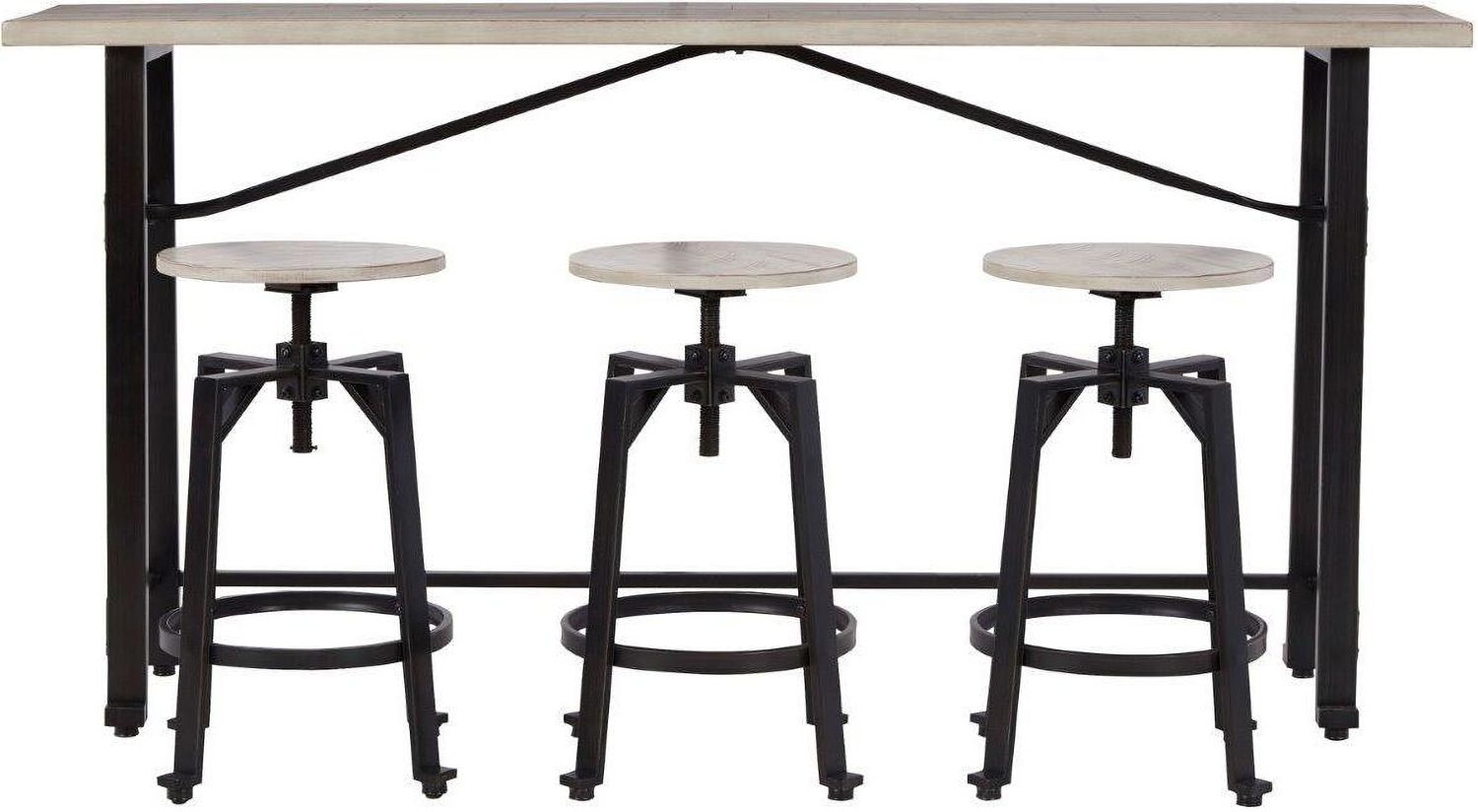 Karisslyn Whitewash And Black Swivel Counter Height Stool Set Of 2 D336024