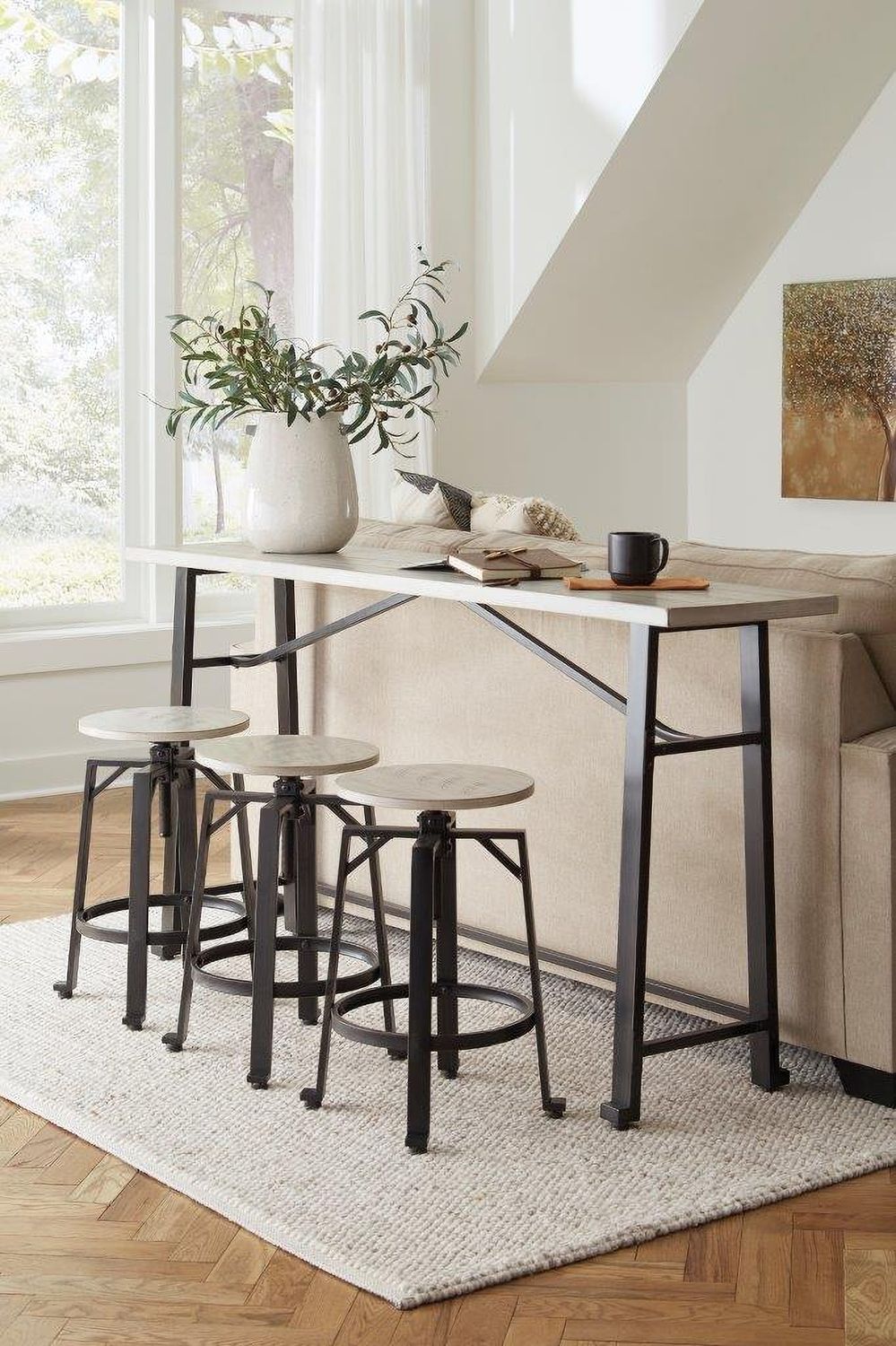 Karisslyn Whitewash And Black Swivel Counter Height Stool Set Of 2 D336024