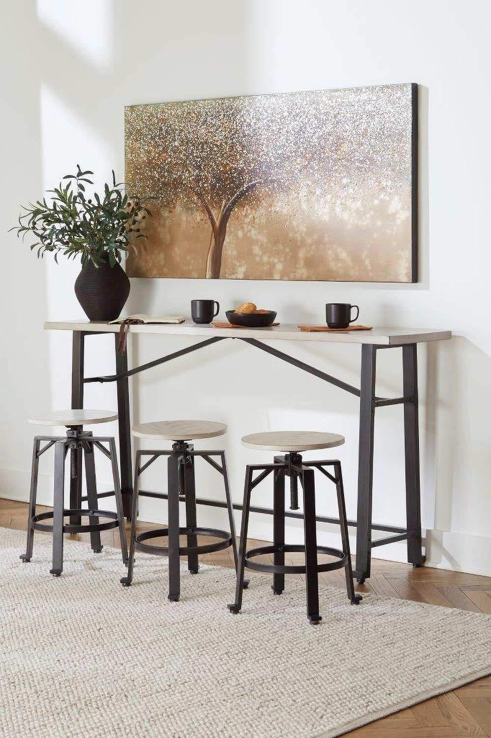 Karisslyn Whitewash And Black Swivel Counter Height Stool Set Of 2 D336024