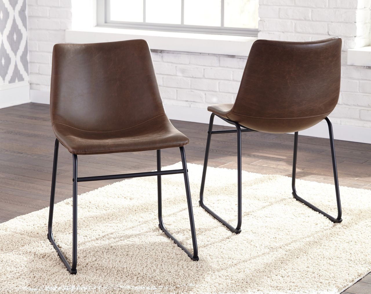 Centiar Brown and Black Dining Upholstered Side Chair Set of 2 D37201