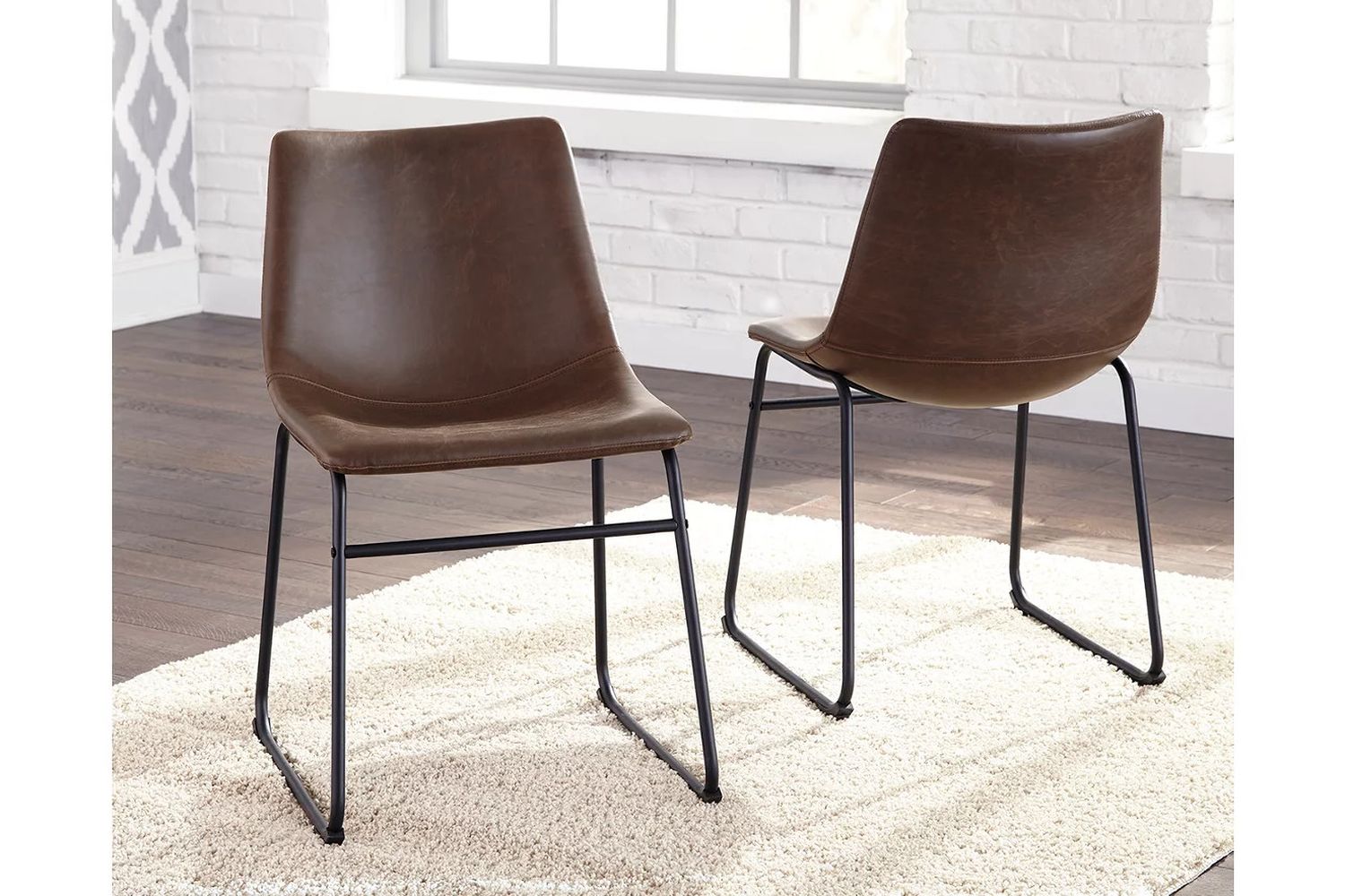 Centiar Brown and Black Dining Upholstered Side Chair Set of 2 D37201