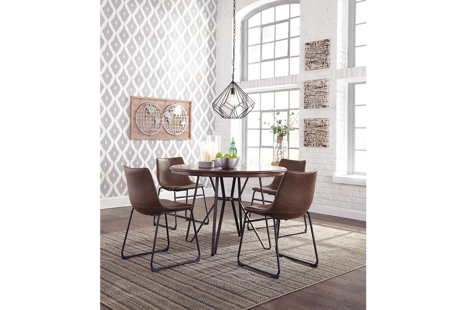 Centiar Brown and Black Dining Upholstered Side Chair Set of 2 D37201