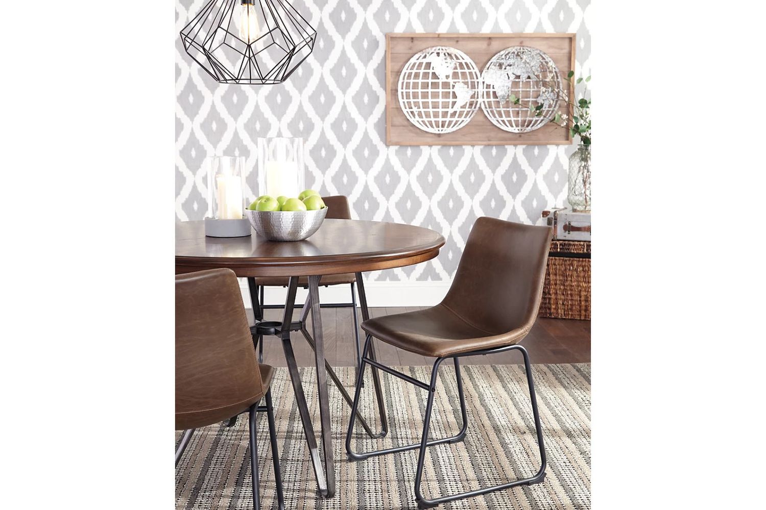 Centiar Brown and Black Dining Upholstered Side Chair Set of 2 D37201