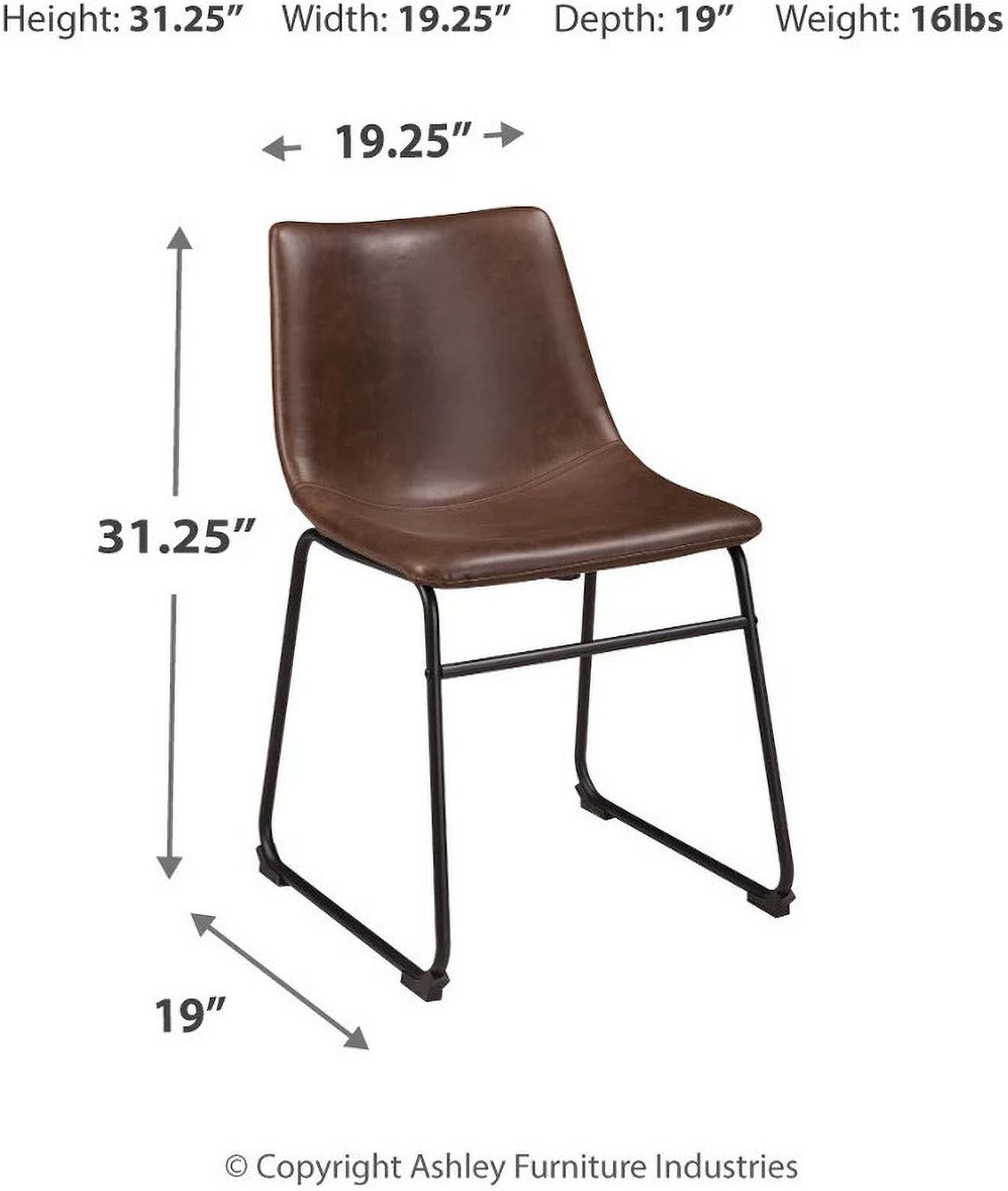 Centiar Brown and Black Dining Upholstered Side Chair Set of 2 D37201
