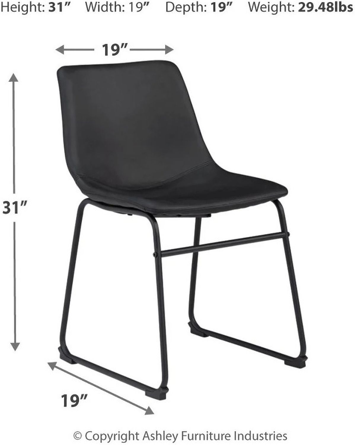 Centiar Black Dining Chair Set of 2 D37206