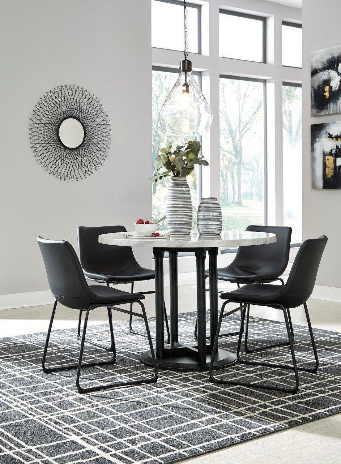 Centiar Black Dining Chair Set of 2 D37206