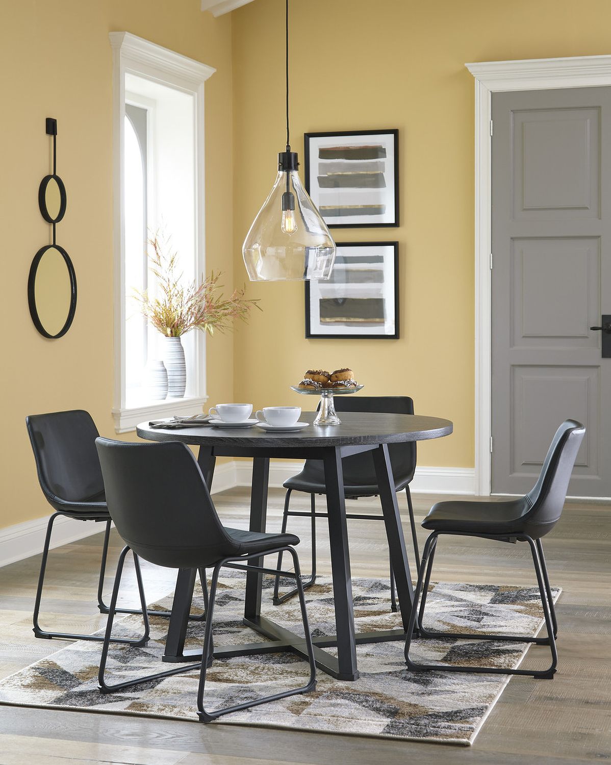 Centiar Black Dining Chair Set of 2 D37206