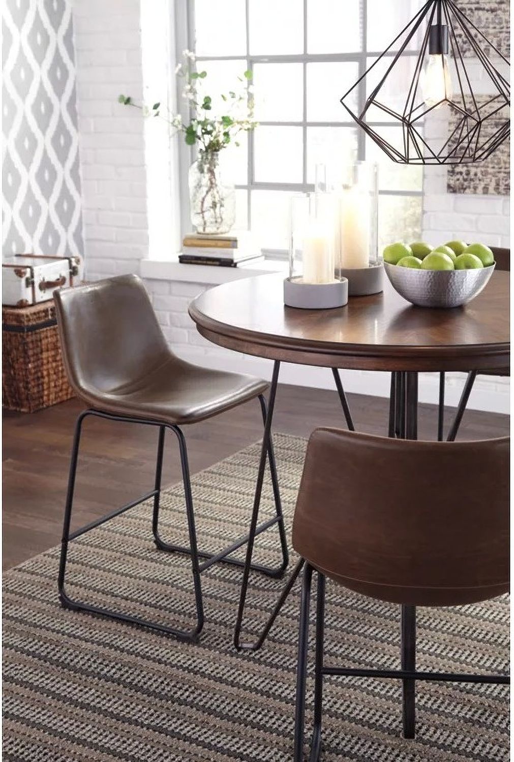 Centiar Brown and Black Upholstered Barstool Set of 2 D372124
