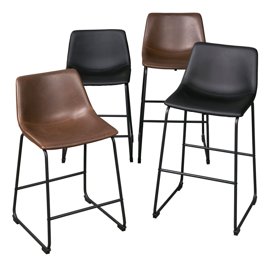 Centiar Brown and Black Upholstered Barstool Set of 2 D372124