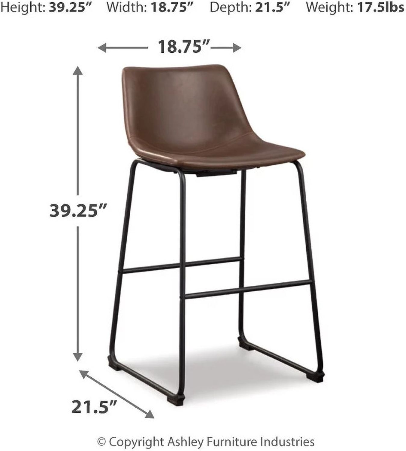 Centiar Brown Pub Height Bar Stool Set of 2 D372130
