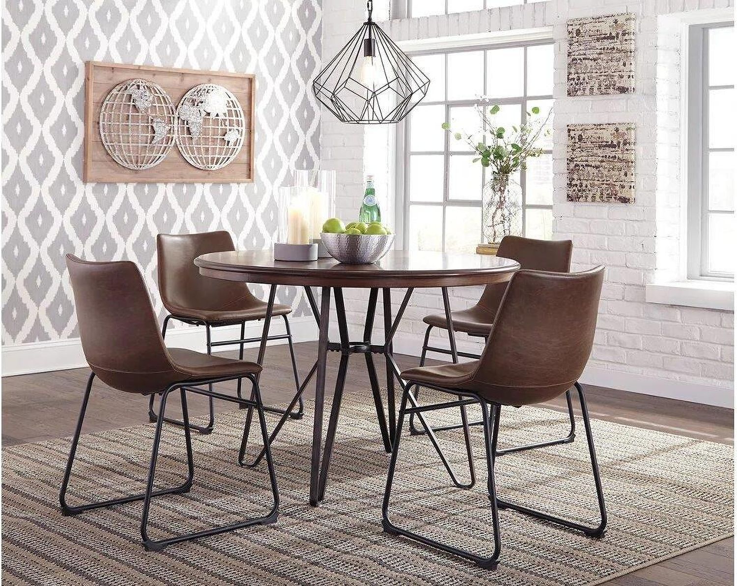 Centiar Two-Tone Brown Round Dining Table D37215