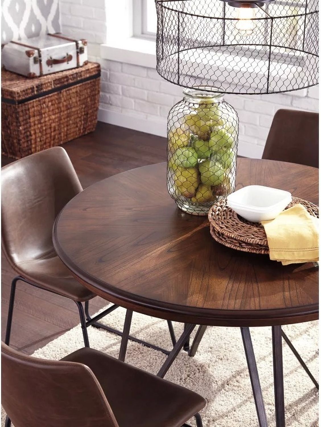 Centiar Two-Tone Brown Round Dining Table D37215
