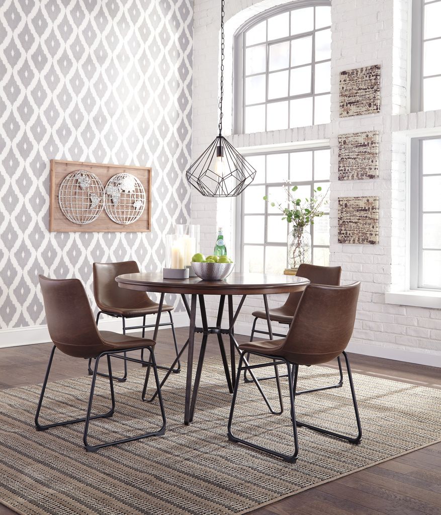 Centiar Two-Tone Brown Round Dining Table D37215