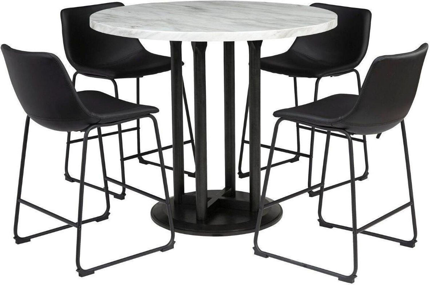 Centiar Black Counter Height Bar Stool Set of 2 D372624