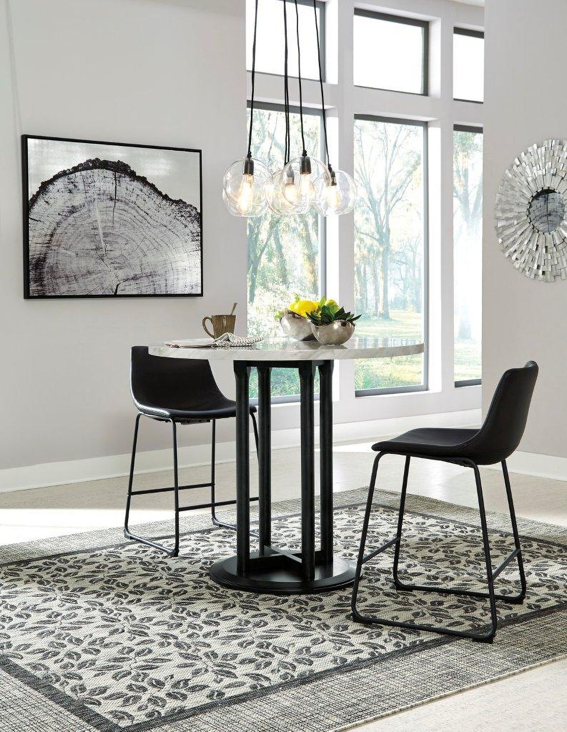 Centiar Black Counter Height Bar Stool Set of 2 D372624