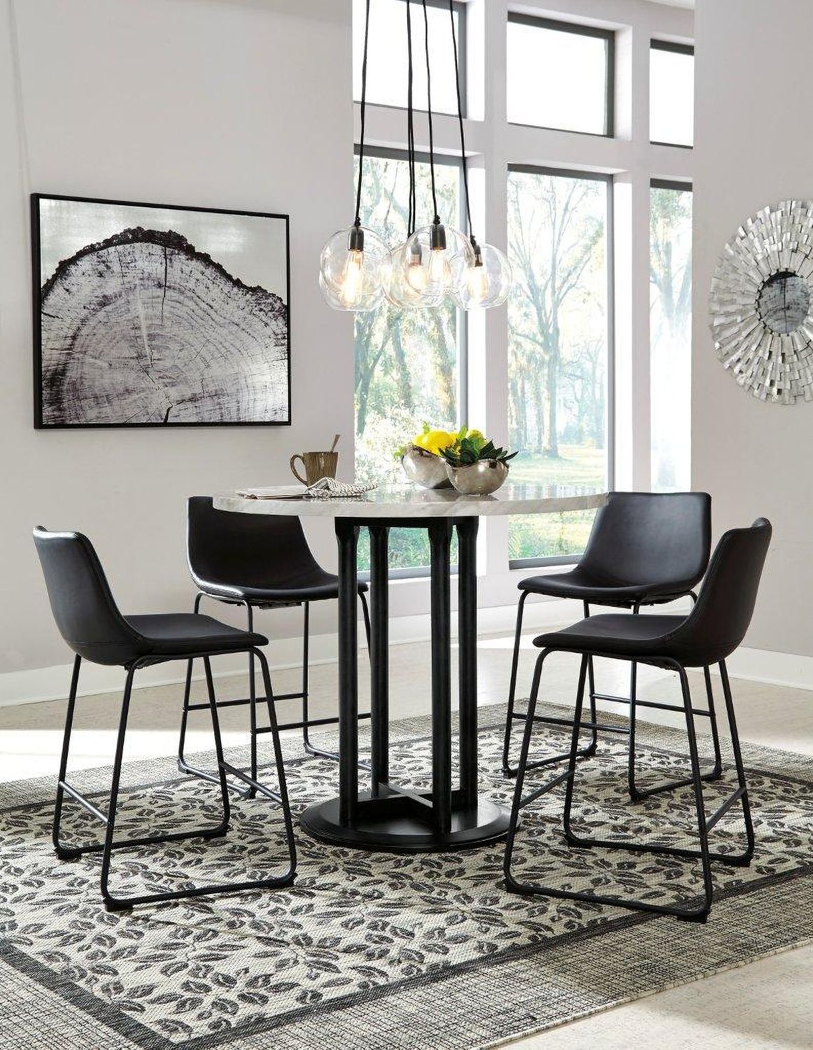 Centiar Black Counter Height Bar Stool Set of 2 D372624